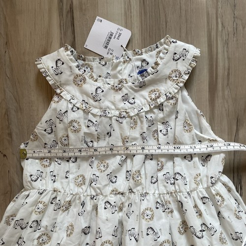 NWT Mayoral Girls White Ruffle Zebra Lion Jungle Zoo Print Dress Sz 9/134 Spain - Picture 15 of 17
