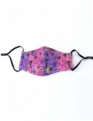 Kids Face Mask Hearts & Smiley Faces with PM2.5 Filter Pocket INCLUDES 1 FILTER - Picture 1 of 3