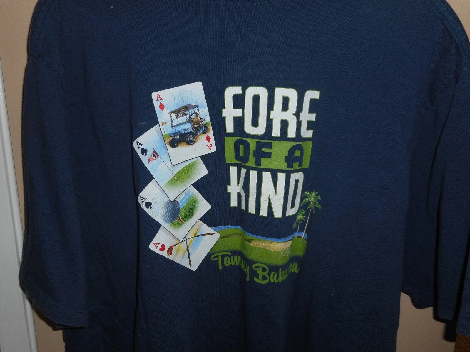 Tommy Bahama Fore Of A Kind Golfing Cotton Blend XXL Blue T-Shirt Mint