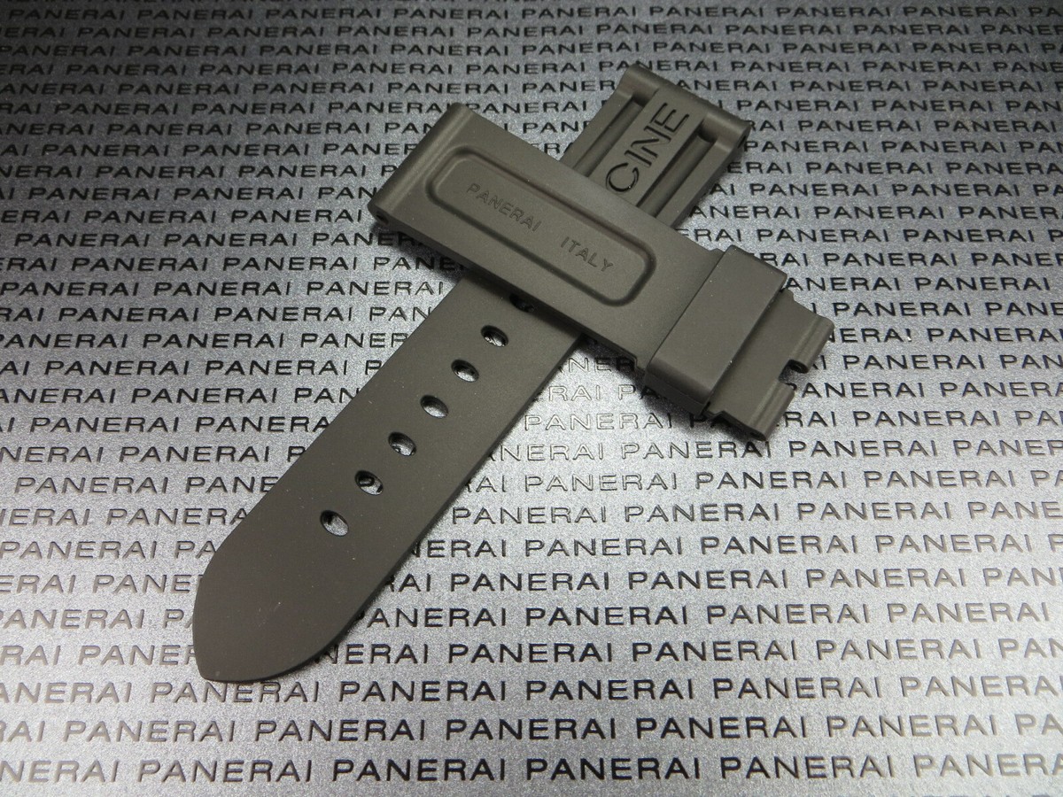 145.PANERAI 純正品 カーフ  24mm-24mm 24mm Straight Rubber Strap For Panerai® Luminor Marina White