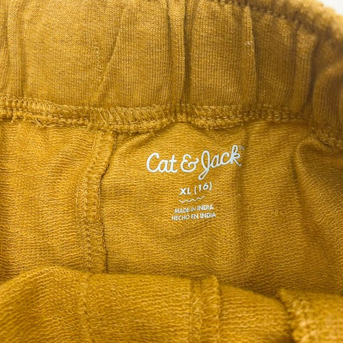 Cat & Jack Boys Size XL 16 Knit Shorts Striped Side Pockets Gold/Navy NWD - Picture 10 of 11