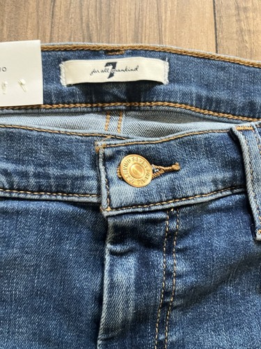 7 FOR ALL MANKIND TAILORLESS DOJO Stretch Coton Blend Medium Blue Wash MEI 28x32 - Picture 5 of 21