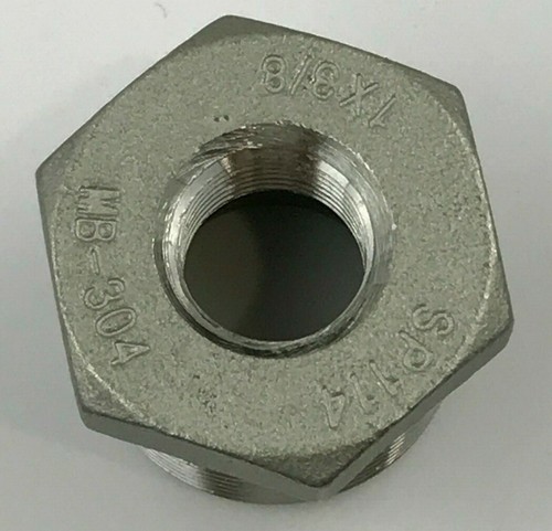 HEX BUSHING M414-1606 , 1 x 3/8"NPT Male x Female 304 SS, Free shipping - Picture 4 of 5