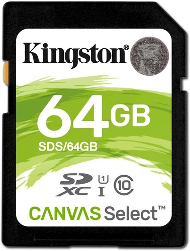 Kingston Technology Canvas Select Class 10/UHS-I 64 GB SDXC Flash Memory Card - Picture 1 of 4