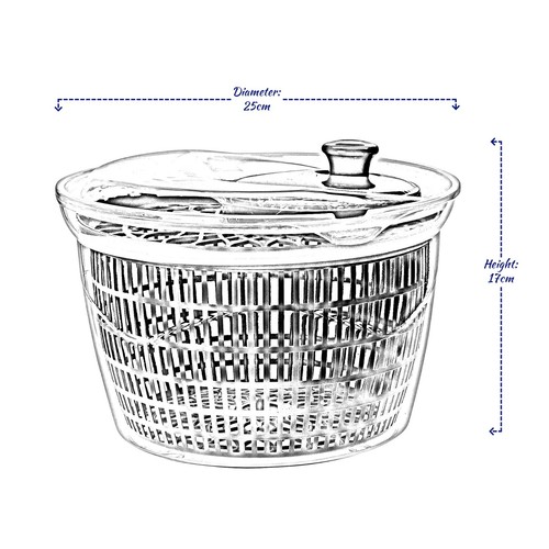 Large Salad Spinner Leaf Dryer Lettuce Veg Drainer Colander Herb Bowl Plastic - Picture 6 of 11