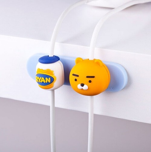 Kakao Friends Magnetic Cable Fixing Tie Holder Ryan & Apeach - Picture 1 of 32