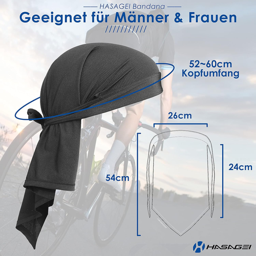 HASAGEI Bandana Atmungsaktiv Kopftuch Face Bandana Schnell Trocknend Durag Elast - Bild 5 von 12