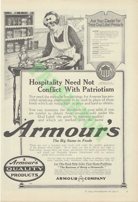 Vintage Print Ad - Armour's Oval Label Foods Patriotism