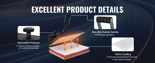 Heat Press Machine Sublimation Printer Manual Transfer on DIY T-shirt Pillow - Picture 10 of 19