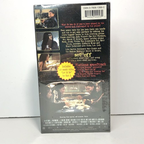 Set It Off VHS 1997 Jada Pinkett Queen Latifah Vivica Fox SEALED Video Tape - Picture 2 of 6