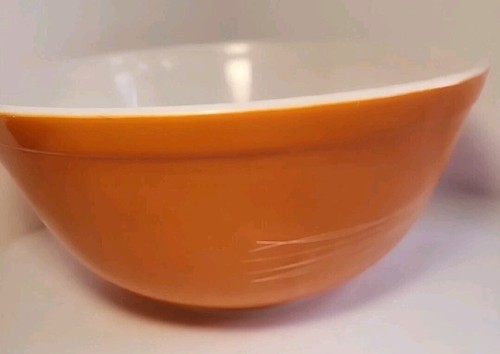 Vtg Pyrex 403 ORANGE Harvest Wheat Pattern Nesting Medium Mixing Bowl 2.5 L -00 - Picture 5 of 11