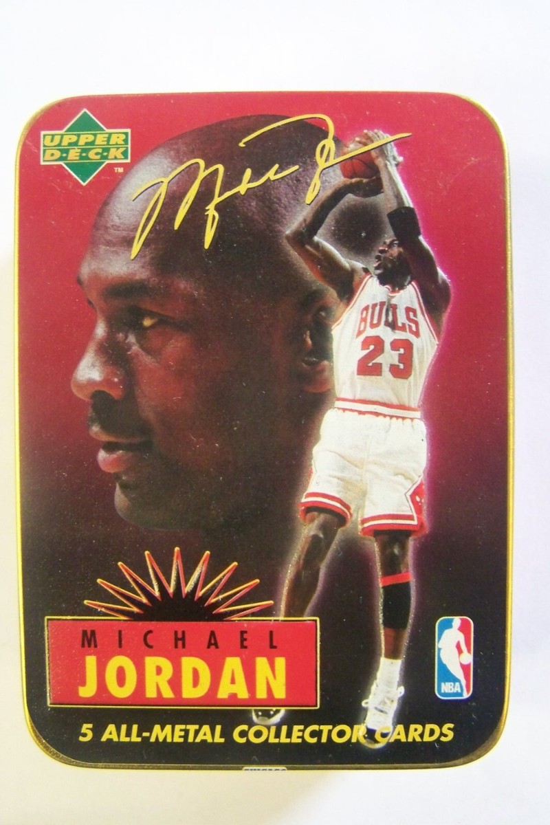 MICHAEL JORDAN UPPER DECK AVON METAL COLLECTORS CARDS IN TIN NEW