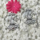 Free Ship 11 Pcs Antique Silver Sailing Boat Charms Pendant 43X38MM H-5185