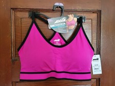 NWT AVIA Women's XL Purple Seamless Low Support Moisture Wicking Sports Bra