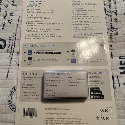 Ring Video Doorbell Camera Bundle With Ring Chime NEW - Picture 2 of 8