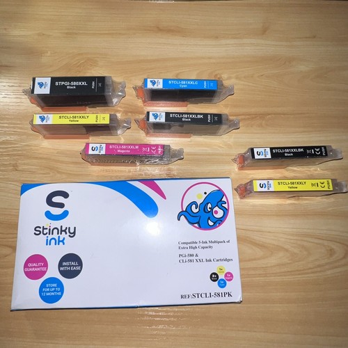 Stinky Ink 7-Ink Cartridges Extra High Capacity PGi-580 and CLi-581 XXL *bnib* - Afbeelding 6 van 7