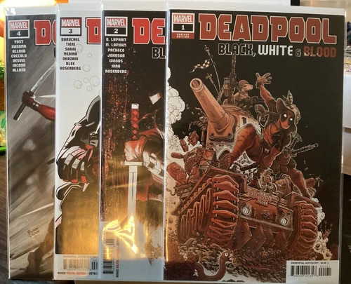 DEADPOOL BLACK WHITE & BLOOD #1 2 3 4 MARVEL 2021 1ST SAKURA-SPIDER