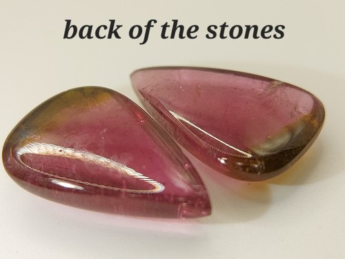 Bi color Tourmaline cabochons - loose natural multi color gem 13.25 CTS - Picture 8 of 13