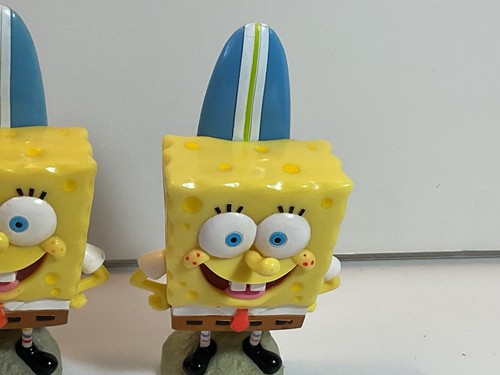 Spongebob Figurine Lot of 2 Nickelodeon 2010 Surfboard Figures - Picture 2 of 11