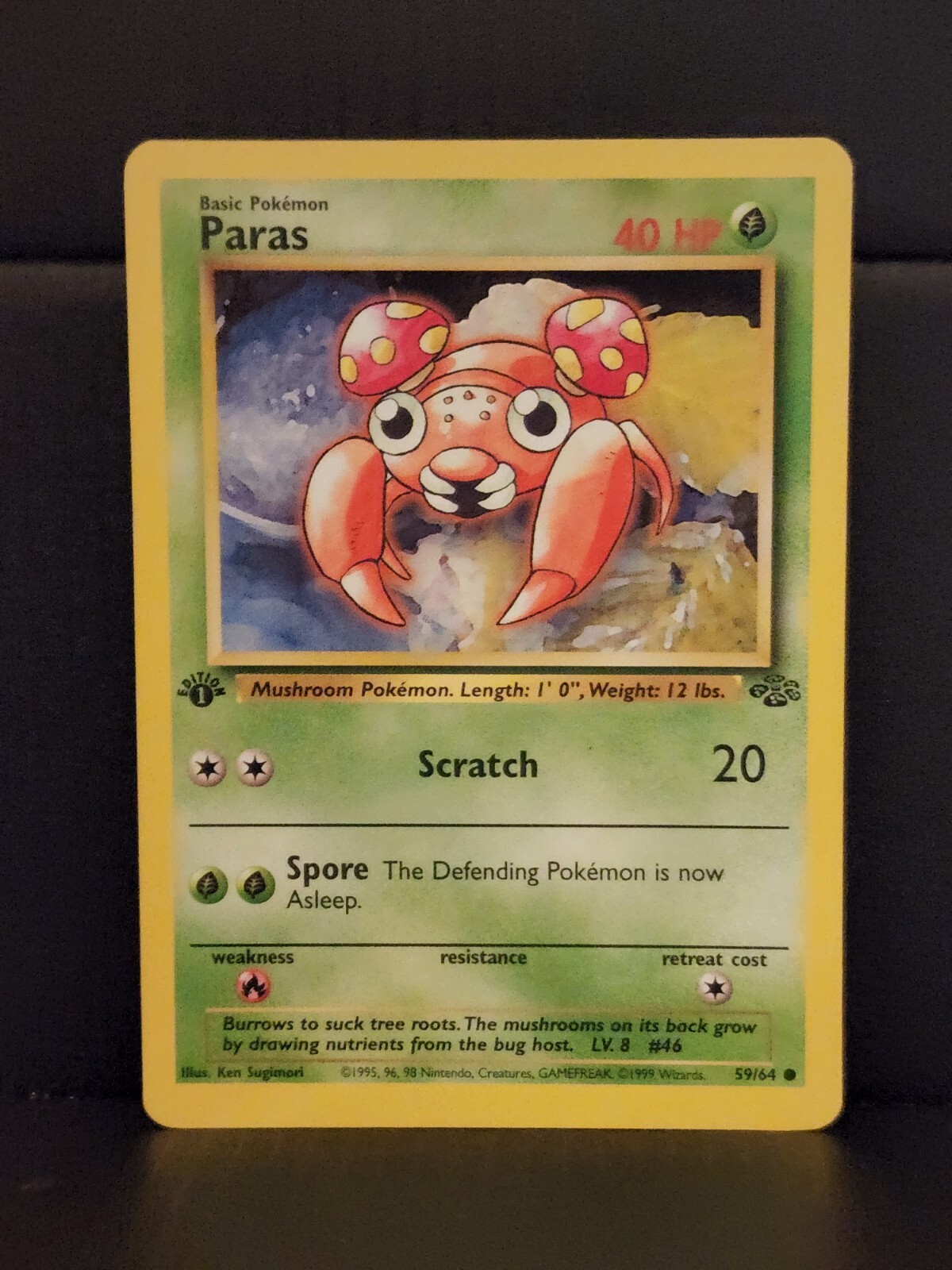 1st Edition Jungle Paras 59/64 WOTC 1999 Non Holo Pokemon Card NM