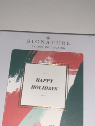Hallmark Signature Christmas Boxed Card: Happy Holidays Happier New Year Gold 12 - Picture 2 of 11