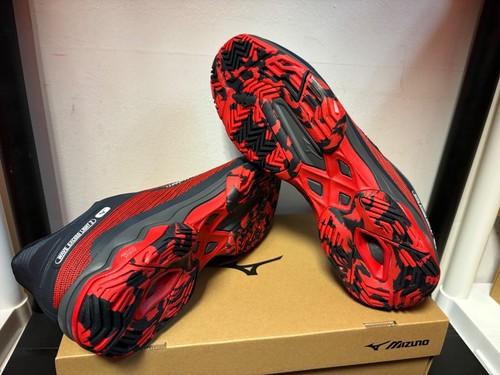 Men’s Mizuno Wave Exceed Light 2 AC Tennis Shoes in Black/Red/Silver - Picture 3 of 3