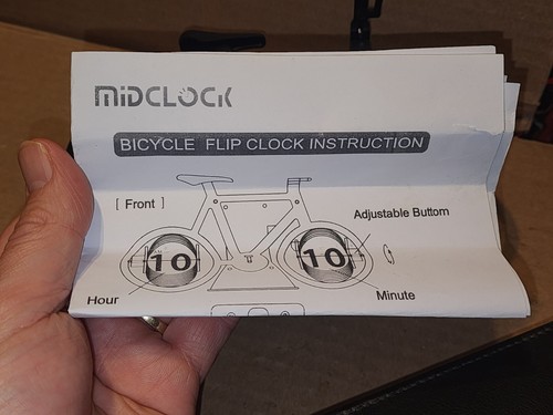 Midclock Bicycle Flip Clock Battery Operated Desk Mechanical Clock Retro Bike - Picture 7 of 7