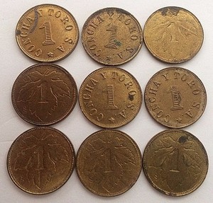 WHOLESALE-NINE-CONCHA-Y-TORO-CHILE-WINE-1-TOKENS-SOME-UNUSED-ALL-with-TARNISH