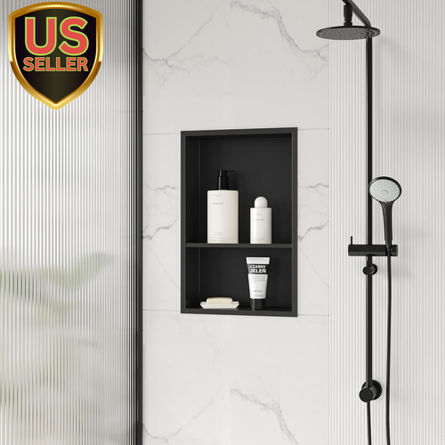 Stainless Steel Shower Niche 18" X 12", No Tile Needed Wall Niche Double Shel... - Picture 3 of 8