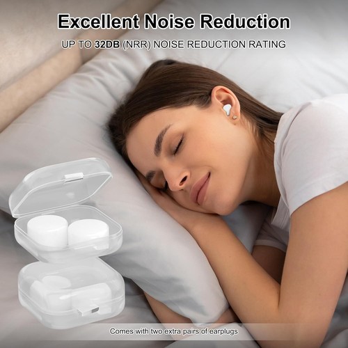 Ear Plugs for Sleeping - 16 Pack Noise Cancelling Silicone EarPlugs, Reusable... - Picture 2 of 7