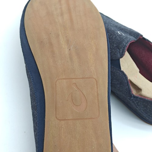 Olukai Moloa Hulu Slippers Mens 16 Gray/Black Slip On INSOLES MISSING - Picture 7 of 7