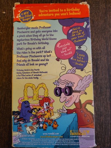 The Wacky Adventures of Ronald McDonald Vol 4 Birthday World VHS Video Tape - Bild 2 von 3