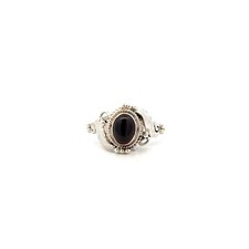 Sterling Silver Oval Garnet Ring Size 5.75 Stone 5 x 7 mm