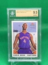 🏀Chris Bosh RC 2003-2004 Fleer Tradition Rookie#264 BGS9.5!Raptors RC HOF🏀