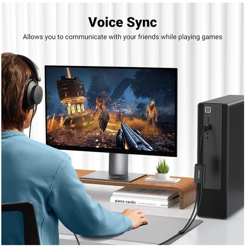 UGREEN USB External Sound Card, USB to Audio Mic Adapter with 3.5mm Stereo Headp - Picture 3 of 5