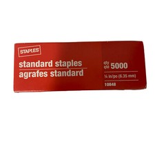 Staples Brand 1/4" Standard Stapler Staples 5000 Count Box