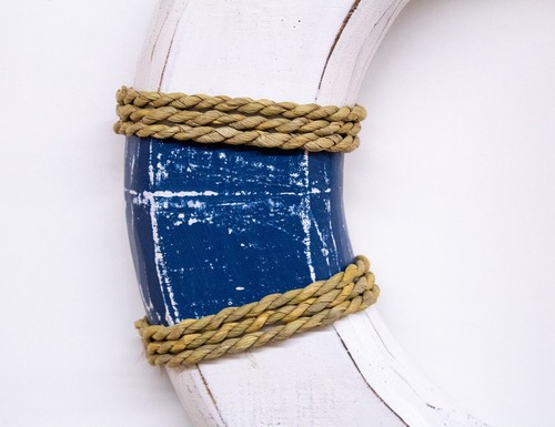 Rettungsring Moin blau/weiß 2509 35x4 cm cm Deko Unikat für Drinnen & Draußen - Bild 3 von 5