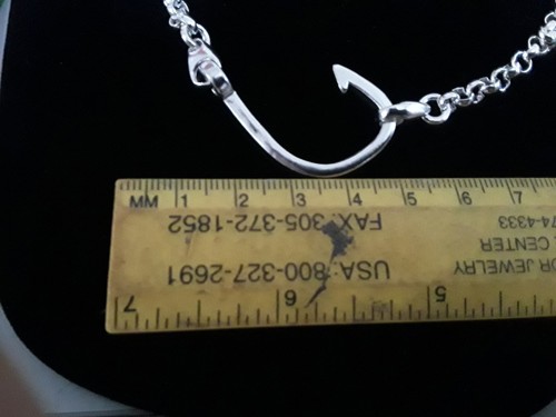 Sterling Silber 925 Fisch Haken Kette 20 cm lang - Bild 3 von 4