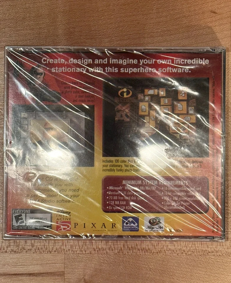 The Incredibles Movie PC-CD ROM Print Studio 1998 Disney Pixar, Brand New Sealed - Image 4 of 4