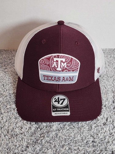 Texas A&M Aggies '47 Brand Trucker Adjustable Meshback Hat Cap Maroon White NWT - Picture 1 of 9