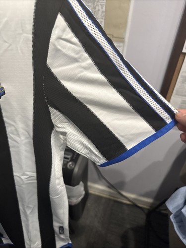 Vintage Newcastle United Jersey Adidas Black White Striped VTG Men's Size Med - Picture 3 of 8