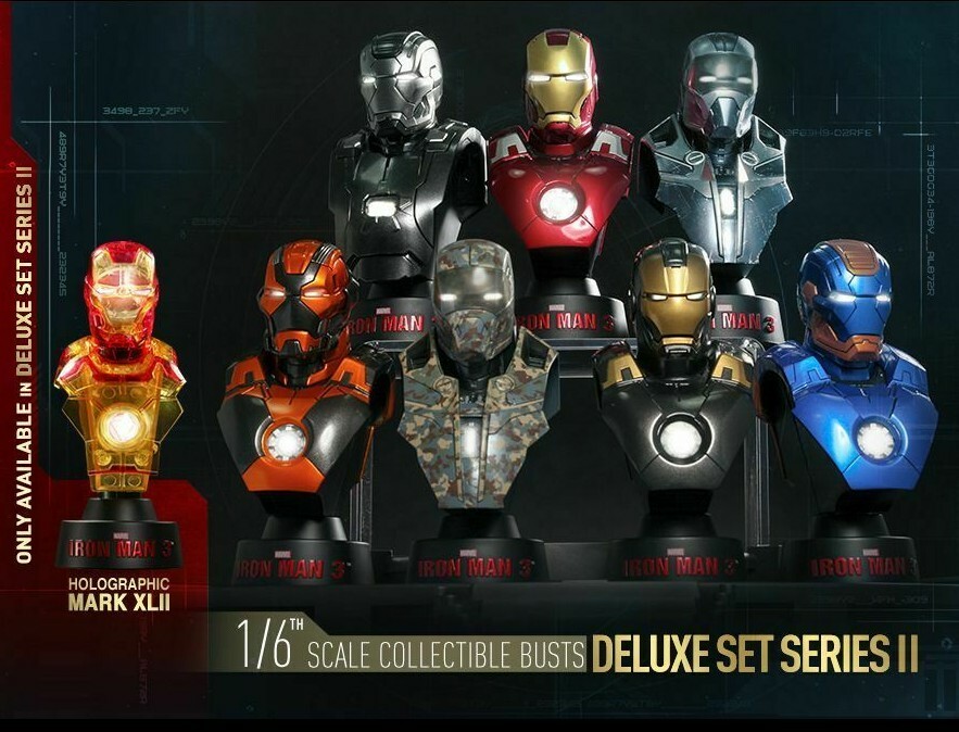 HOT TOYS IRON MAN 3 SILVER CENTURION BUST 1//6 SCALE BRAND NEW SEALED SET LIGHTS