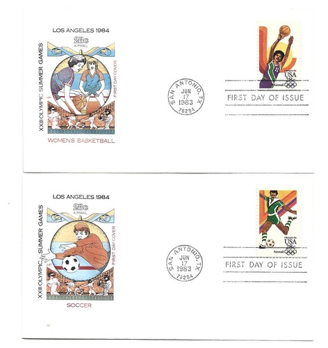 C101-04 28c Olimpiadas 84, Farnam, HF, Juego de 4 FDC - Imagen 2 de 2