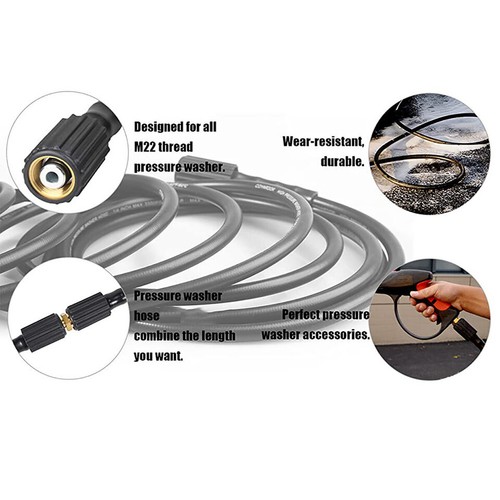 2024 50ft High Pressure Washer Hose 5800PSI M22-14mm Power Washer Extension Tube - Picture 7 of 24
