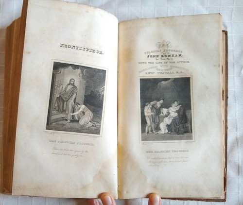Pilgrim’s Progress John Bunyan 1822 Leather, Engravings by Westall. Publ in NY - Picture 4 of 12