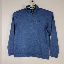 Under Armour Men's UA Storm Sz L Sweater Fleece 1/4 Zip Pullover Blue Teal Golf