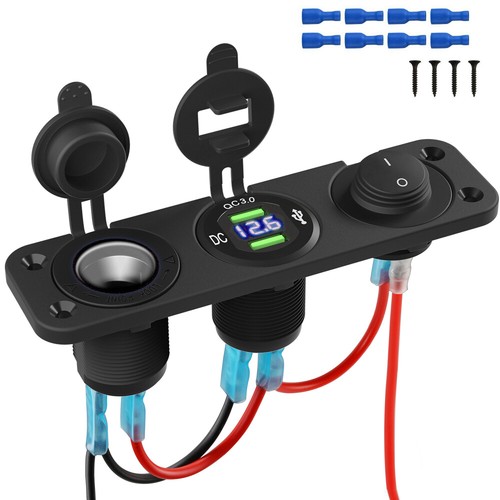USB Steckdose Wohnmobil 12V Auto QC 3.0 Mit Schalter USB Einbau Buchse DC 12V DE - Zdjęcie 9 z 14