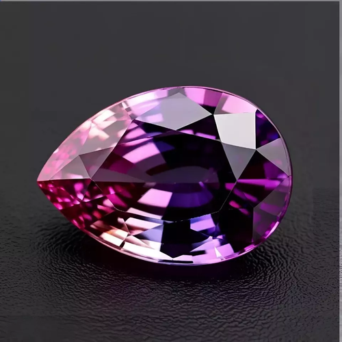 Zafiro natural bicolor de 8 quilates certificado GIE piedras preciosas sueltas corte pera - Imagen 2 de 3