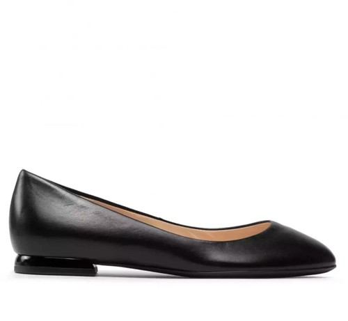 Högl Womens UK 8 Black Calf Leather Low / Flat Slip On Court Ballet Flats Shoes - Picture 4 of 7