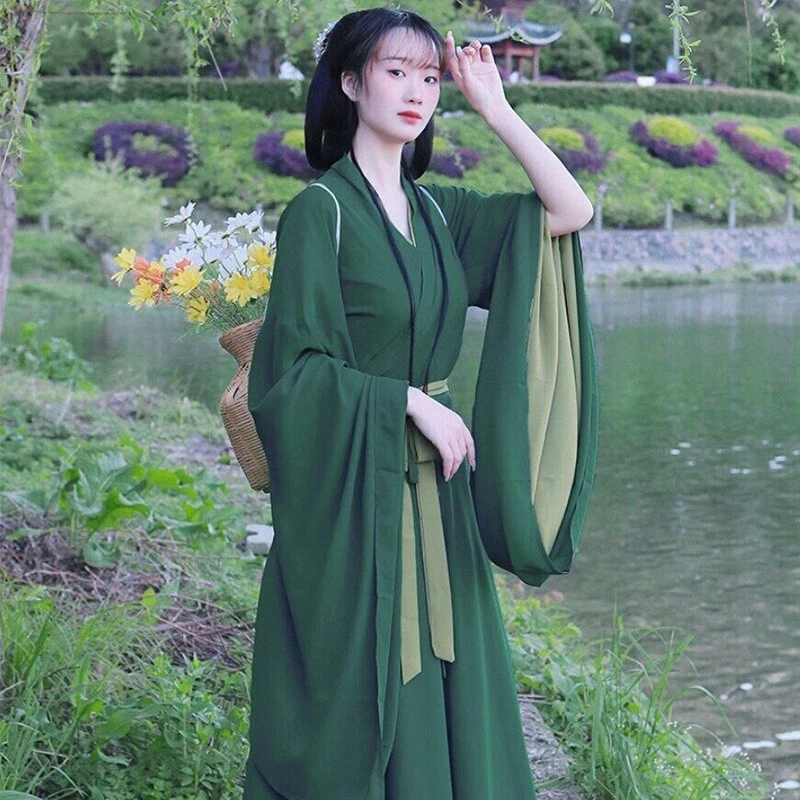 Vestido Verde Tradicional Antiguo Chino Asia Oriental Danza Juegos con disfraces Príncipe Hanfu Foto 3 de 4